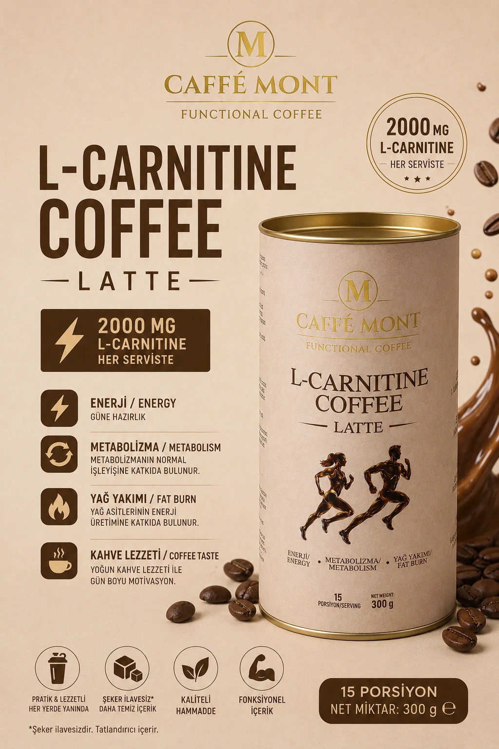 Caffe Mont L-Carnitine Coffee 300 Gr 