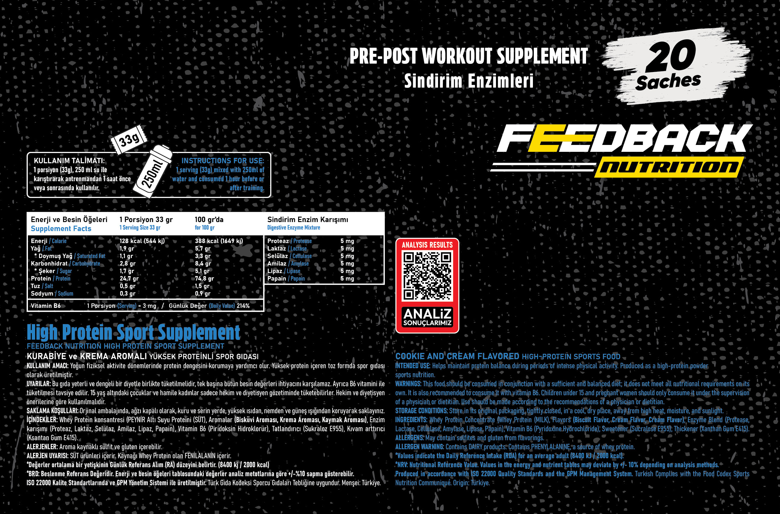 Feedback Nutrition Whey Protein 20*33 Gr