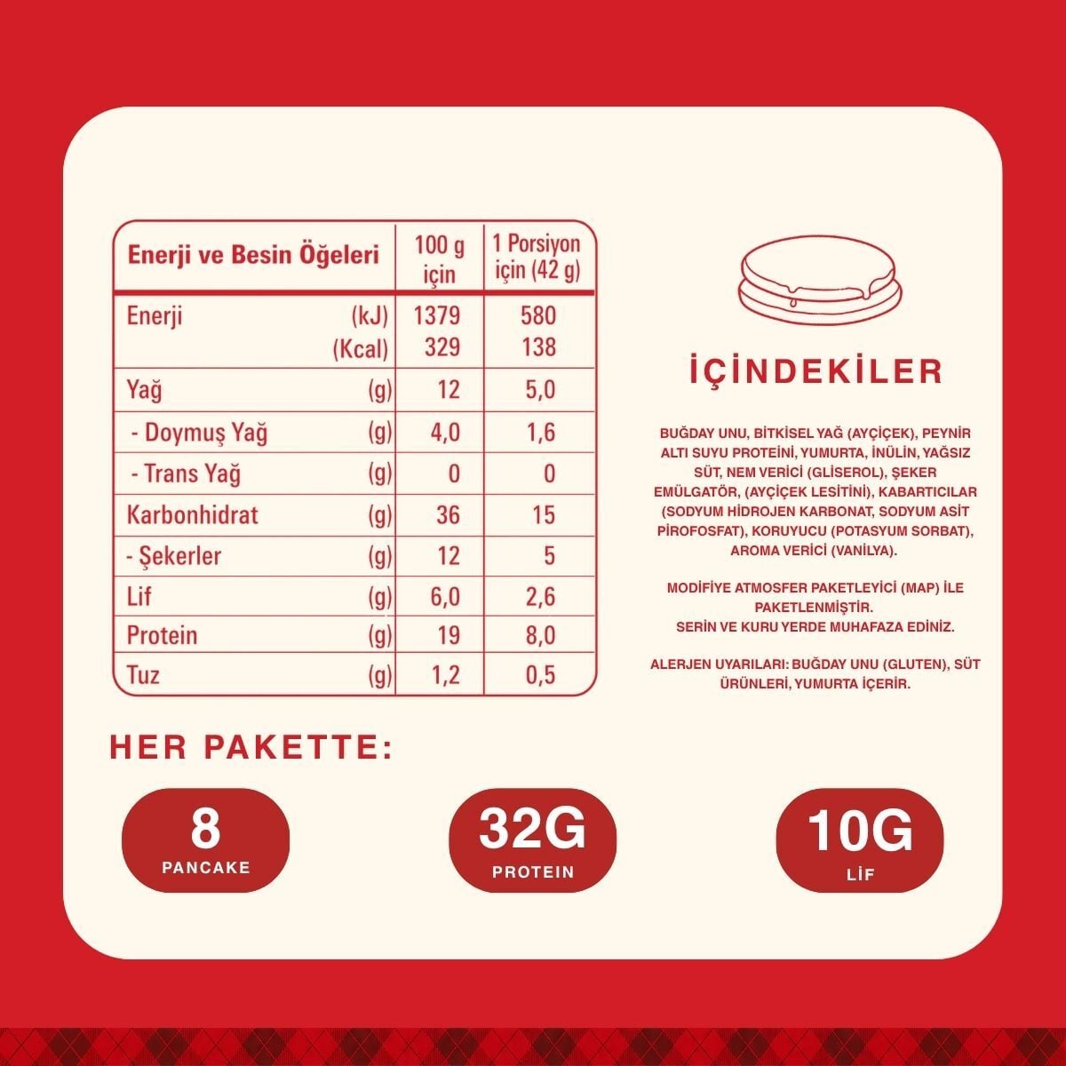 Bite & More Proteinli Pankek 8*21 Gr 