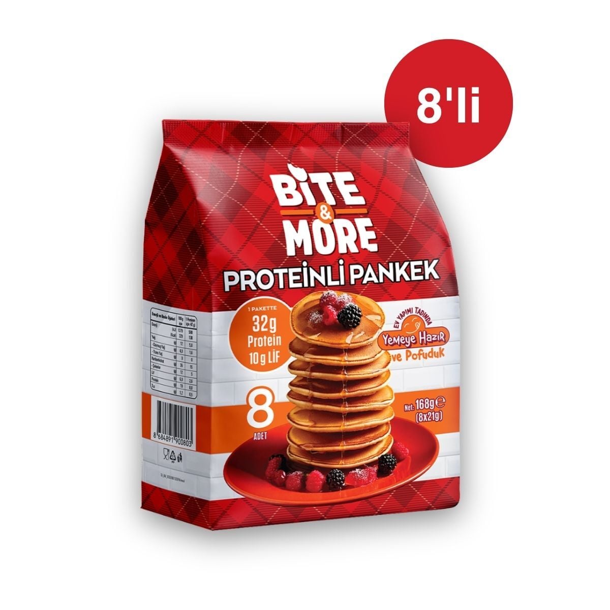 Bite & More Proteinli Pankek 8*21 Gr 