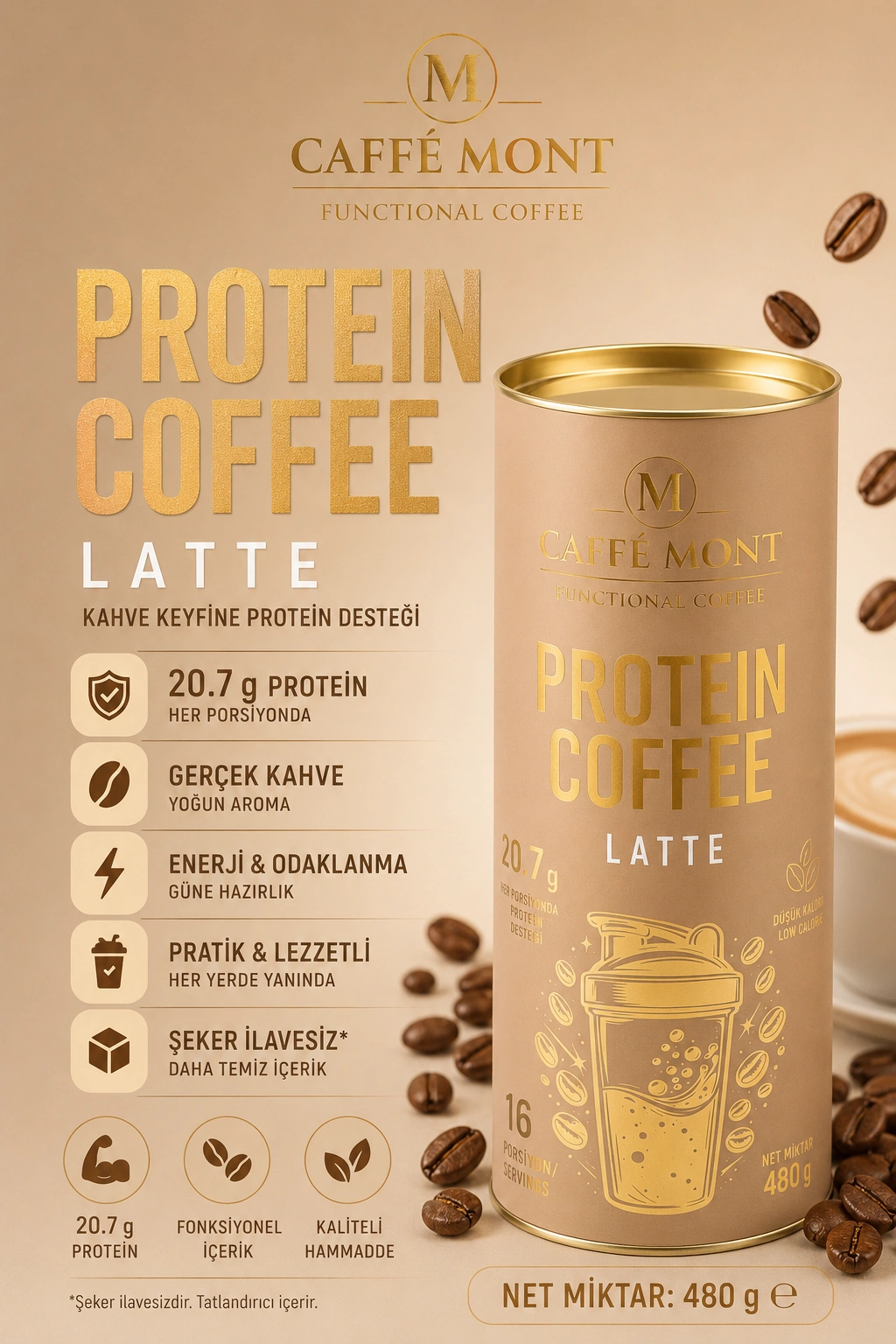 Caffe Mont Protein Coffee 480 Gr